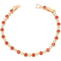 Faina Pulseira ouro rosa / vermelho / transparente