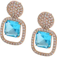 NAEMI Brincos aqua / ouro rosa
