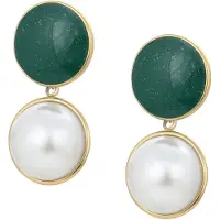NAEMI Brincos ouro / verde escuro / branco pérola