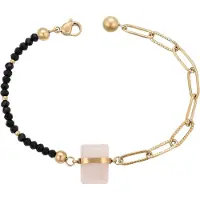 Faina Pulseira ouro / rosa pastel / preto