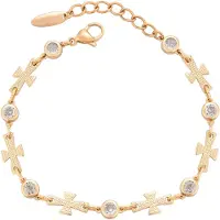 Faina Pulseira ouro rosa / transparente