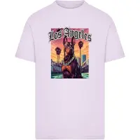 Mister tee Camisa 'Los Angeles Dog' roxo claro / laranja / preto / branco