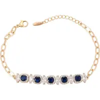 Faina Pulseira navy / ouro rosa