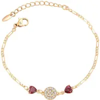 Gaya Pulseira ouro / cor-de-rosa / transparente