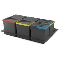 Emuca Conjunto De Recipientes Com Base De Reciclagem Para Gaveta De Cozinha