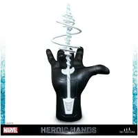 Toy Sapiens Estátua De Mãos Heroicas Em Tamanho Real 1b Traje Preto Spiderman Marvel 26 Cm