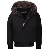 Superdry para homem. M5011742A Casaco bomber com capuz e acolchoado Everest preto (XL), Casual, Poliéster