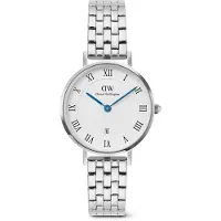 Daniel Wellington Petite 28 Numeri Romani Data 5 Maglie Bianco Argento — Cinturino smartwatch