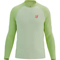 Compressport - Vestuário trail corrida - Trail Hz Ls Tshirt M Sugar/Shadow Lime para Homem - Tamanho XL - Verde