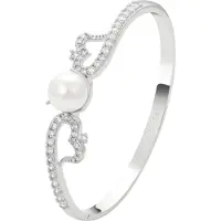 NAEMI Pulseira prata / branco pérola