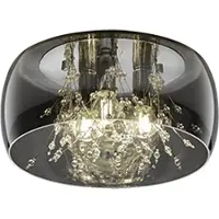 TRIO Candeeiro de teto Crystel em vidro, cromado, Ø 34 cm