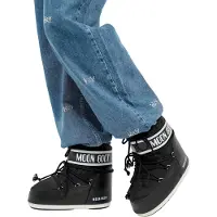 Moon Boot para mulher. 80D1409340 Botas Icon Low Nylon pretas (36/38), Preto, Plano, Nenhum, Casual, Neve