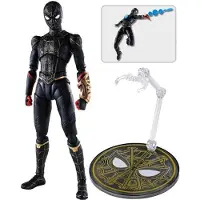 Tamashii Nations Conjunto Especial Sh Figuarts Fato Preto Spiderman Ouro 15 Cm