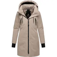 NAVAHOO Sobretudo de inverno 'Zart 14' taupe / preto