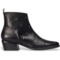 Wonders para mulher. D-2002 Fei 02 botins de couro preto (38), 3 a 5cm, Zíper, Casual