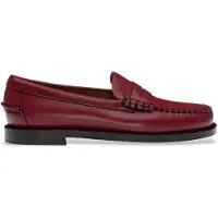 Sebago para mulher. 76112KW Mocassins Dan Classic em pele castanha (38), Couro, Plano, Nenhum, Casual, Grená, Clássico