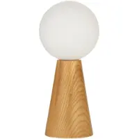 Pauleen Candeeiro de mesa Woody Soul, base de madeira, globo de vidro