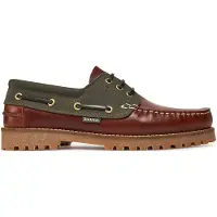 Barbour para homem. MFO0795 Barco de convés Nautic em pele castanho, verde (44), Couro, Marrom, Plano, Cordão, Casual