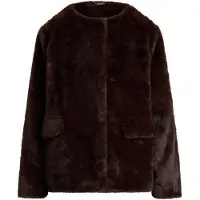 Ralph Lauren para mulher. 297P04117002 Casaco de pele sintética castanho (S), Marrom, Casual, Poliéster