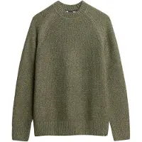 Superdry para homem. M6110634A Camisola raglan verde grossa (S), Casual, Poliéster