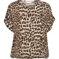 Kaffe Blusa 'KAAmber' bege / castanho / preto