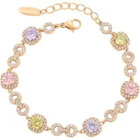 NAEMI Pulseira ouro / verde pastel / roxo claro / cor-de-rosa