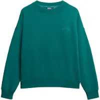 Superdry para mulher. W2012298A Camisola de malha com logótipo essencial de tamanho grande verde (S), Casual, Poliéster, Manga comprida