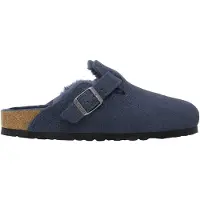 Birkenstock - Pantufas - Boston Shearling Leather/Suede Regular New Navy para Unissexo - Tamanho 42