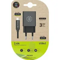 Tech One Tech Carregador Duplo + Cabo Micro Usb