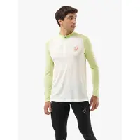 Compressport - Vestuário trail corrida - Trail Hz Ls Tshirt M Sugar/Shadow Lime para Homem - Tamanho M - Verde