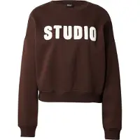 ONLY Sweatshirt castanho escuro / branco