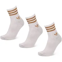 Adidas Meias '3-Stripes Crew 3 Pairs' caramelo / branco