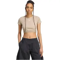 Adidas T-Shirt mangas curtas Essentials Rib Washed T-Shirt mulheres - Bege - EU L