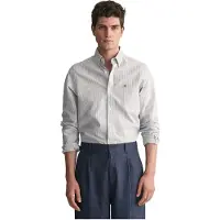 Gant para homem. 3000232 Camisa oxford de corte justo com riscas finas azuis (XL), Azul, Casual, Algodão, Manga comprida