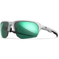 Wiley x Jakl - CAPTIVATE Polarized Green Mirror - Polished White Frame