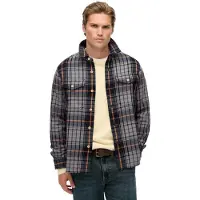 Superdry para homem. M4011018A Camisa xadrez azul forte (XXL), Casual, Algodão, Manga comprida