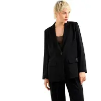 Armani Exchange para mulher. XW000941AF10872UC001 Blazer casual de cor sólida com botão único e lapela entalhada com mangas compridas pr