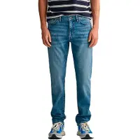 Gant para homem. 1000260 Calças de ganga de corte justo azuis (42/30), Azul, Casual, Algodão, Denim, Sustentável