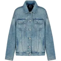 Armani Exchange para mulher. XW000902AF10869MB001 Casaco de ganga azul (XS), Casual, Algodão, Denim