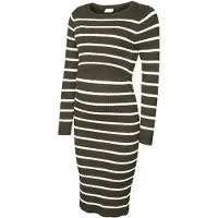 Mamalicious Vestido de malha 'New Siv June' oliveira / branco