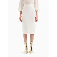 Armani Exchange para mulher. 8NYN9AYMH6Z1130 Saia midi branca (L), Branco, Casual, Viscoso