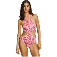 Pepe Jeans para mulher. PLB10550 Fato de banho vermelho com nó de folha (L), Beachwear, Poliéster
