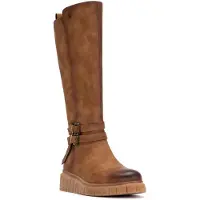 Refresh para mulher. 17321202-CAMEL Botas 173212 castanhas (37), Marrom, 1 a 3cm, Zíper, Casual