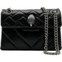 Kurt Geiger para mulher. 1470800109 Mala de couro Mini Kensington preta (OSFA), Preto, Casual, Pele