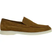 Hackett London para homem. HMS21473 Mocassins Martin em pele castanha macia (41), Marrom, Plano, Camurça, Nenhum, Casual