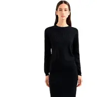 Armani Exchange para mulher. XW000910AF10352FC026 Camisola de corte justo preta (XS), Preto, Casual, Viscoso