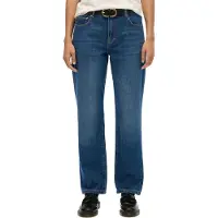 Superdry para mulher. W7011259A Calças de ganga Mid Rise Straight azul escuro (27/32), Casual, Algodão, Denim