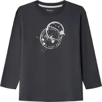 Pepe Jeans para menino. PB5000017 T-shirt Landree cinzenta (12Años= 152cm), Casual, Cinza, Algodão, Manga comprida, moda infantil