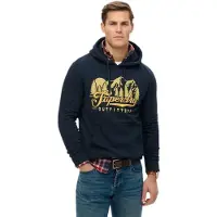 Superdry para homem. M2014357A Moletom com capuz Outfitters azul-marinho (XL), Casual, Algodão, Manga comprida