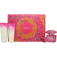 Versace Bright Crystal Absolu Conjunto de presente feminino Eau de Parfum 90 ml + Leite corporal perfumado 100 ml + Gel de banho perfumado 100 ml + Ea